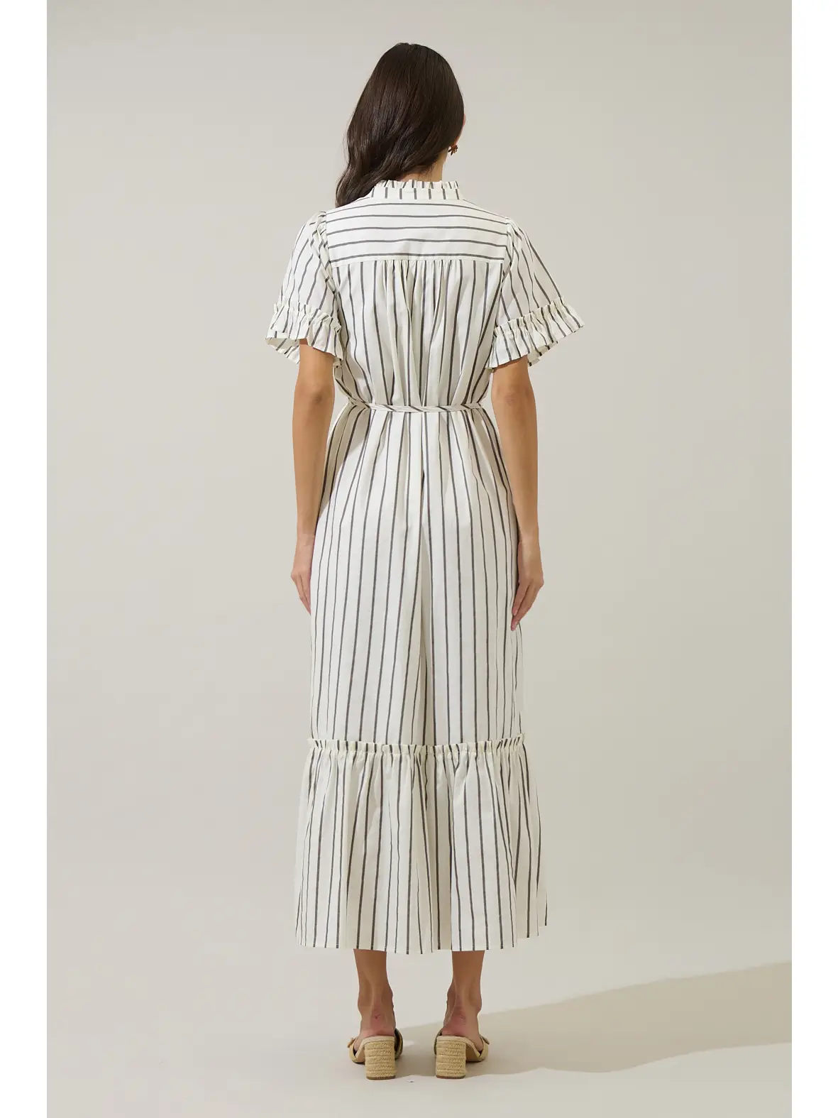 Striped Button Up Midi