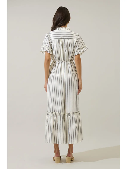 Striped Button Up Midi