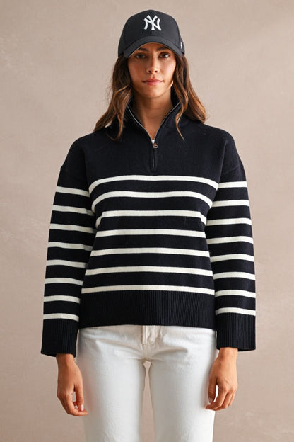 Striped Quaterzip
