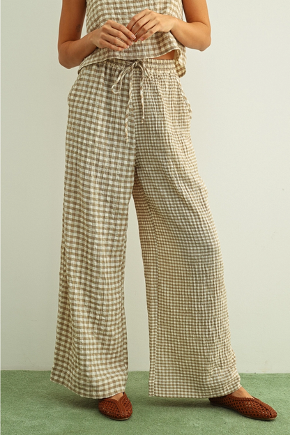 Gingham Straight Pants