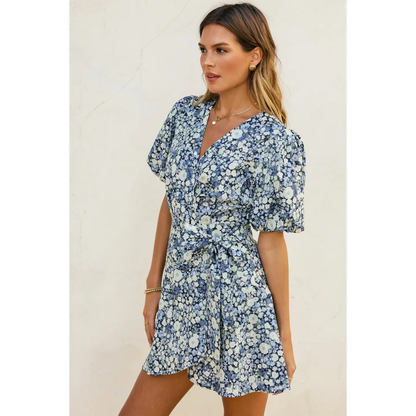 Daisies Mini Wrap Dress