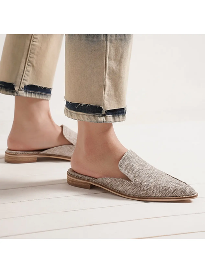 Textured Mule Loafers