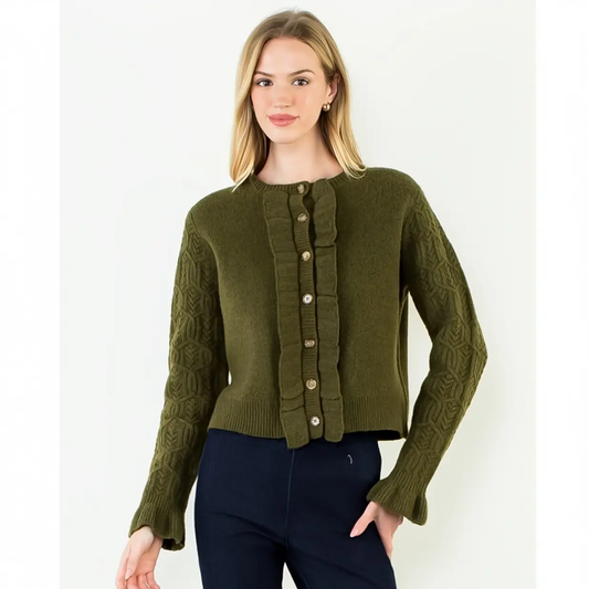Ruffle Knit Cardigan