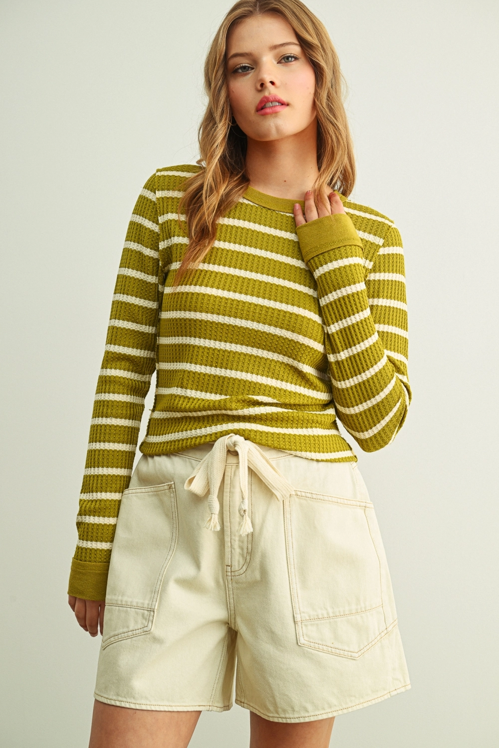 Olive Waffle Top