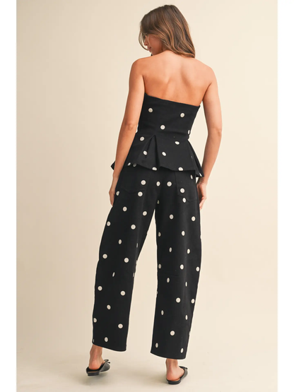 Polkadot top and barrel pant SET