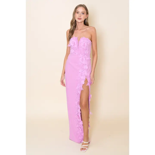 Purple Strapless Maxi