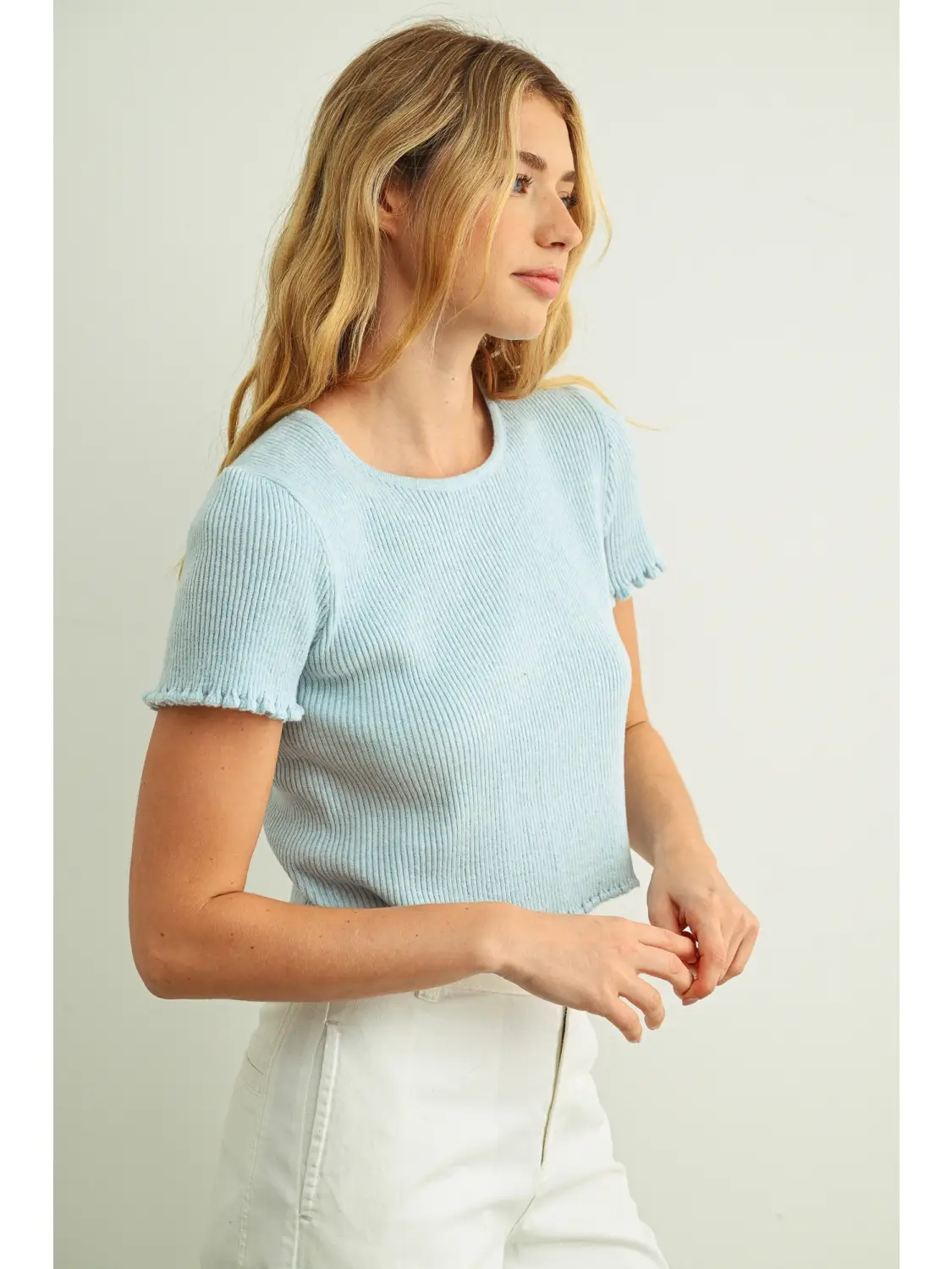 Ruffle Him Ribbed Top