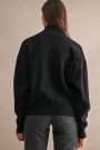 Black Qtr Zip Sweater