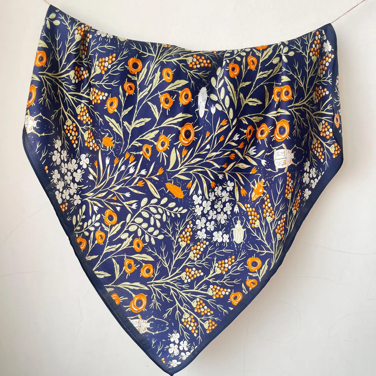 Navy Silk Scarf