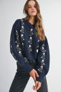 Navy Scalloped Sweater