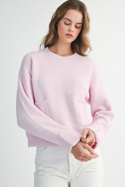 Front Pocket Detail Sweater Top