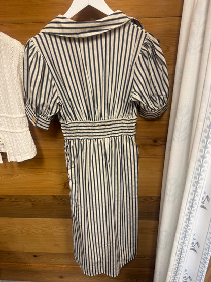 Navy Stripe Midi Dress