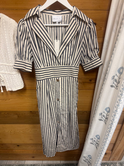 Navy Stripe Midi Dress