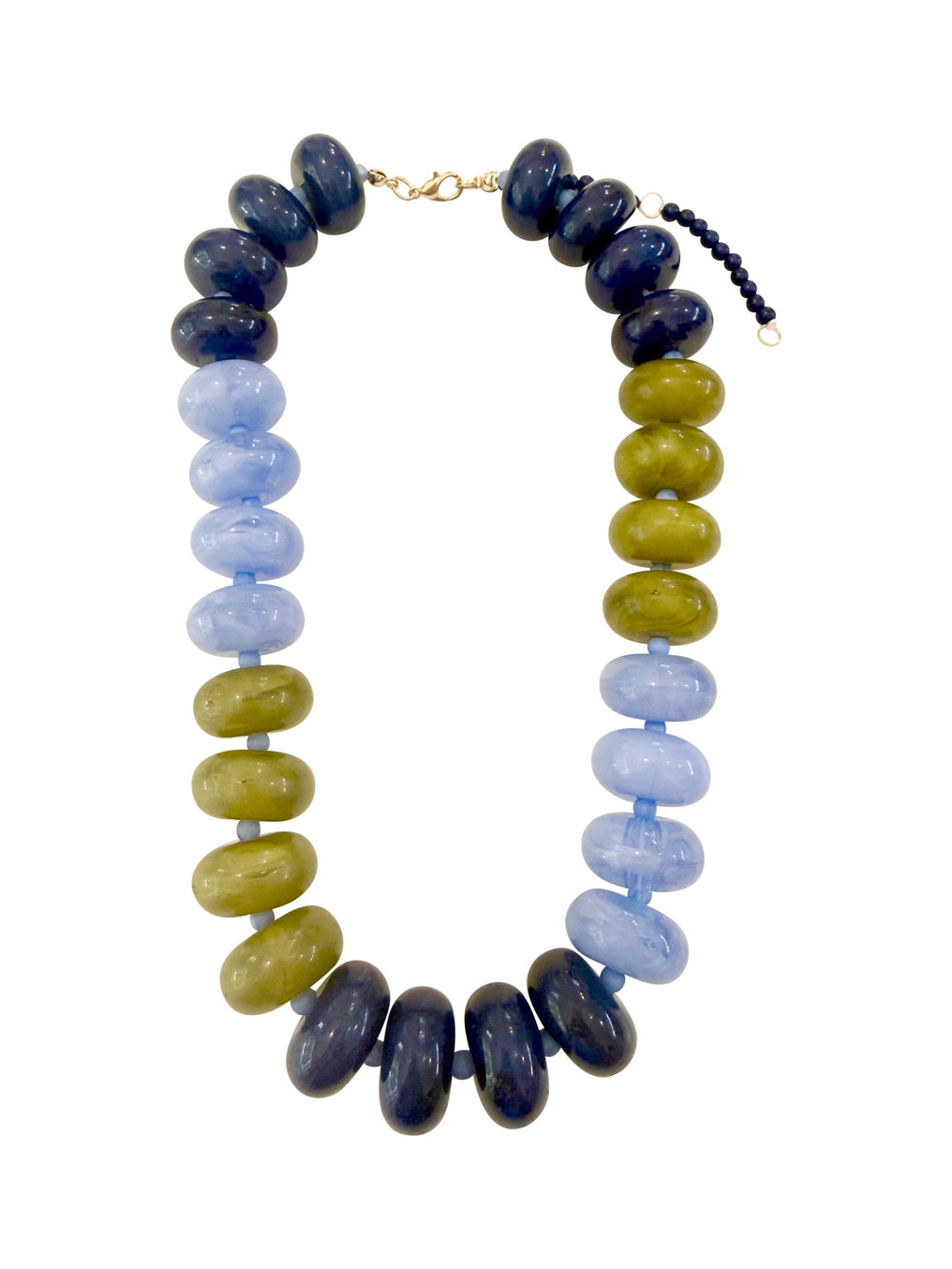 Carissa Beaded Necklace- Light Blue Chartreuse