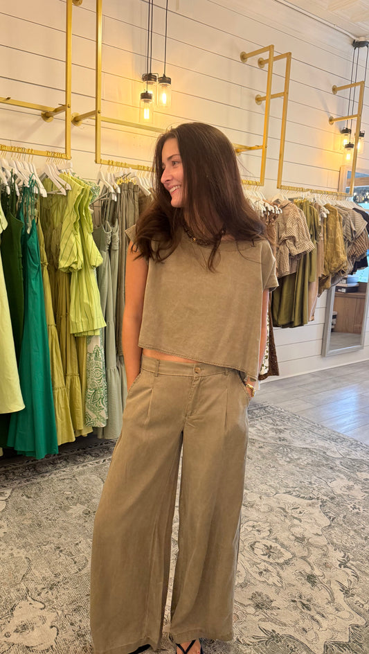 Just Go Olive Pants