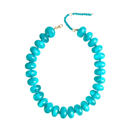 Bailey Chunky Beaded Necklace- Teal
