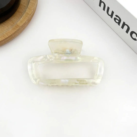 Rectangle Hollow Claw Clip- White