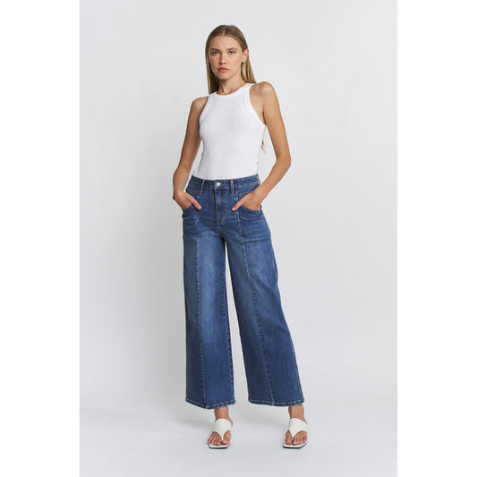 Seamed Wide Leg Jeans